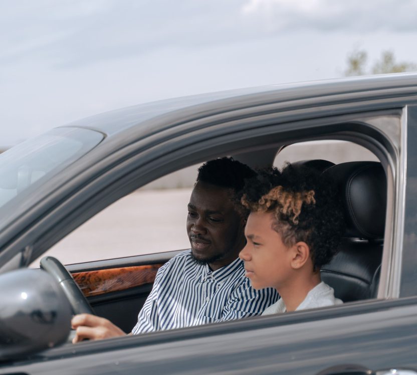 Instructor and learner during a driving lesson